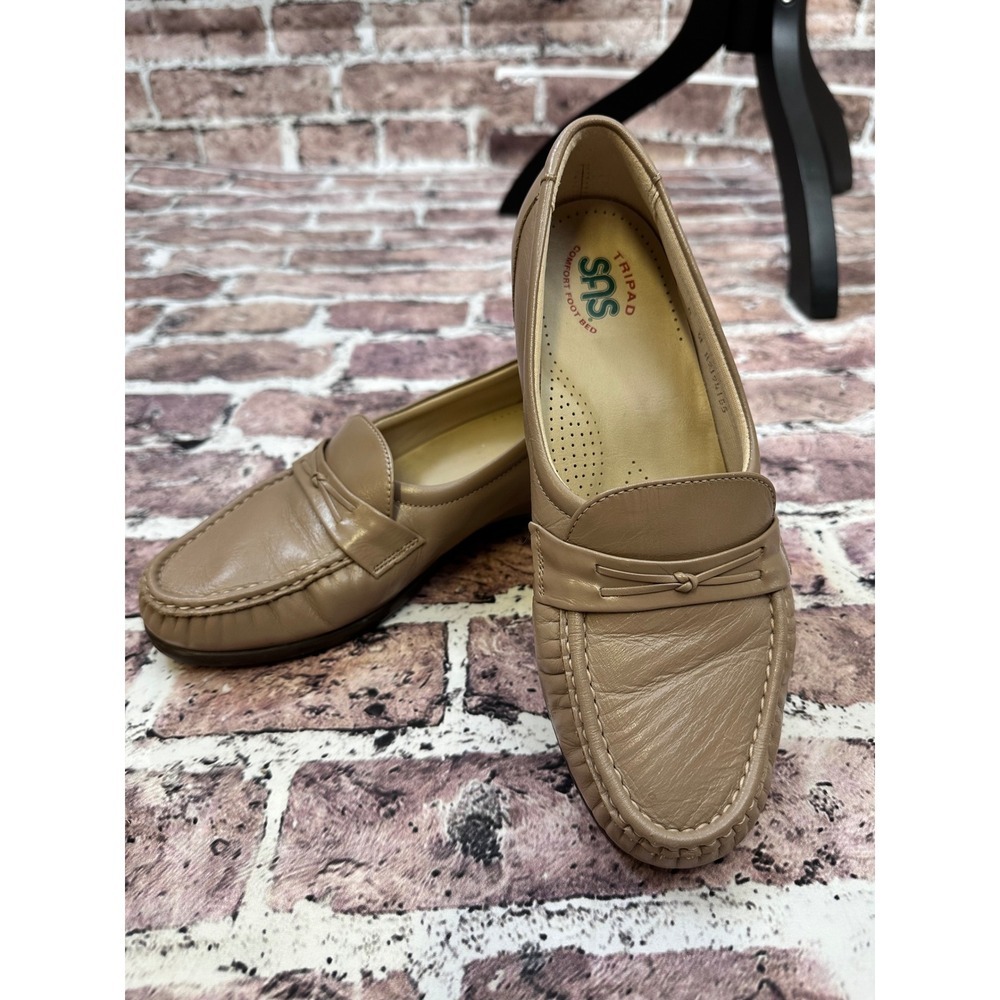 SAS San Antonio Shoemakers Tripad Comfort Loafer Shoes Women's 8 W Tan Leather